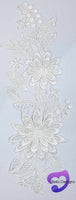 CHAMPAGNE - Lace Applique Motif - 3D 2 Flower
