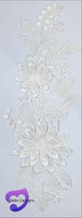 CHAMPAGNE - Lace Applique Motif - 3D 2 Flower
