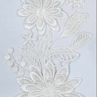 CHAMPAGNE - Lace Applique Motif - 3D 2 Flower