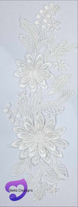 CHAMPAGNE - Lace Applique Motif - 3D 2 Flower