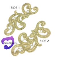 GOLD - Lace Applique Motif - Venise Lace (Swirls)