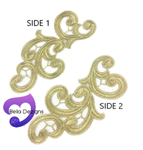 GOLD - Lace Applique Motif - Venise Lace (Swirls)