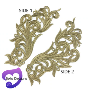 GOLD - Lace Applique Motif - Venise Lace (CURLY)