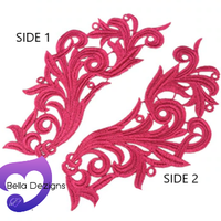 HOT PNK - Lace Applique Motif - Venise Lace (CURLY)