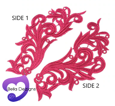 HOT PNK - Lace Applique Motif - Venise Lace (CURLY)