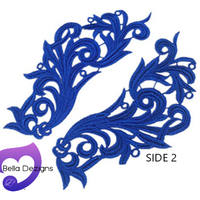 ROYAL BLUE - Lace Applique Motif - Venise Lace (CURLY)