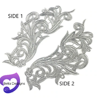 SILVER - Lace Applique Motif - Venise Lace (CURLY)