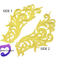 YELLOW - Lace Applique Motif - Venise Lace (CURLY)