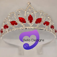 Diamante Tiara - Red Silver Beauty