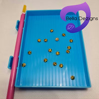 Rhinestone Picker Plates - BLUE WITH HOLDER