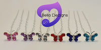 Diamante Hair Pins - BUTTERFLY
