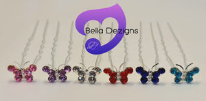 Diamante Hair Pins - BUTTERFLY