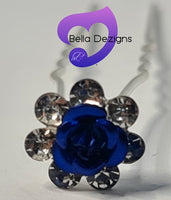 Diamante Hair Pins - METAL FLOWER
