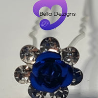 Diamante Hair Pins - METAL FLOWER