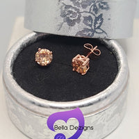 Earrings - 9K Rose Gold Stud (Light Peach)