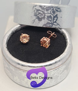 Earrings - 9K Rose Gold Stud (Light Peach)