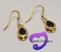 Earrings - 9K Yellow Gold Hook Drop (2 COLOURS)
