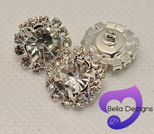 Buttons - Silver Rhinestone (Round)