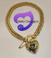 CLEARANCE - 9K Yellow Gold Filled Padlock Belcher Bracelets (VARIOUS DESIGNS)
