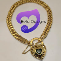 CLEARANCE - 9K Yellow Gold Filled Padlock Belcher Bracelets (VARIOUS DESIGNS)