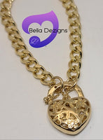 CLEARANCE - 9K Yellow Gold Filled Padlock Belcher Bracelets (VARIOUS DESIGNS)
