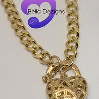 CLEARANCE - 9K Yellow Gold Filled Padlock Belcher Bracelets (VARIOUS DESIGNS)