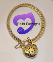 CLEARANCE - 9K Yellow Gold Filled Padlock Belcher Bracelets (VARIOUS DESIGNS)
