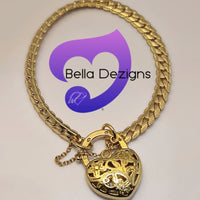 CLEARANCE - 9K Yellow Gold Filled Padlock Belcher Bracelets (VARIOUS DESIGNS)