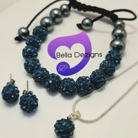 CLEARANCE - Shamballa Necklace, Bracelet & Earring Sets