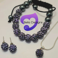 CLEARANCE - Shamballa Necklace, Bracelet & Earring Sets