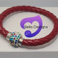 Bracelets - Leather Rhinestone (VARIOUS COLOURS)