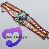 CLEARANCE! Girls Fashion Bracelets - Leather Character (VARIOUS COLOURS)
