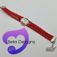 CLEARANCE! Girls Fashion Bracelets - Leather Character (VARIOUS COLOURS)
