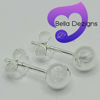 Solid Sterling Silver Ball Stud Earrings