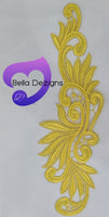 YELLOW - Lace Applique Motif - Venise Lace (Leaves)
