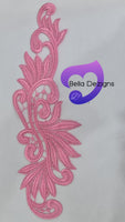 DARK PINK - Lace Applique Motif - Venise Lace (Leaves)
