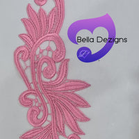 DARK PINK - Lace Applique Motif - Venise Lace (Leaves)