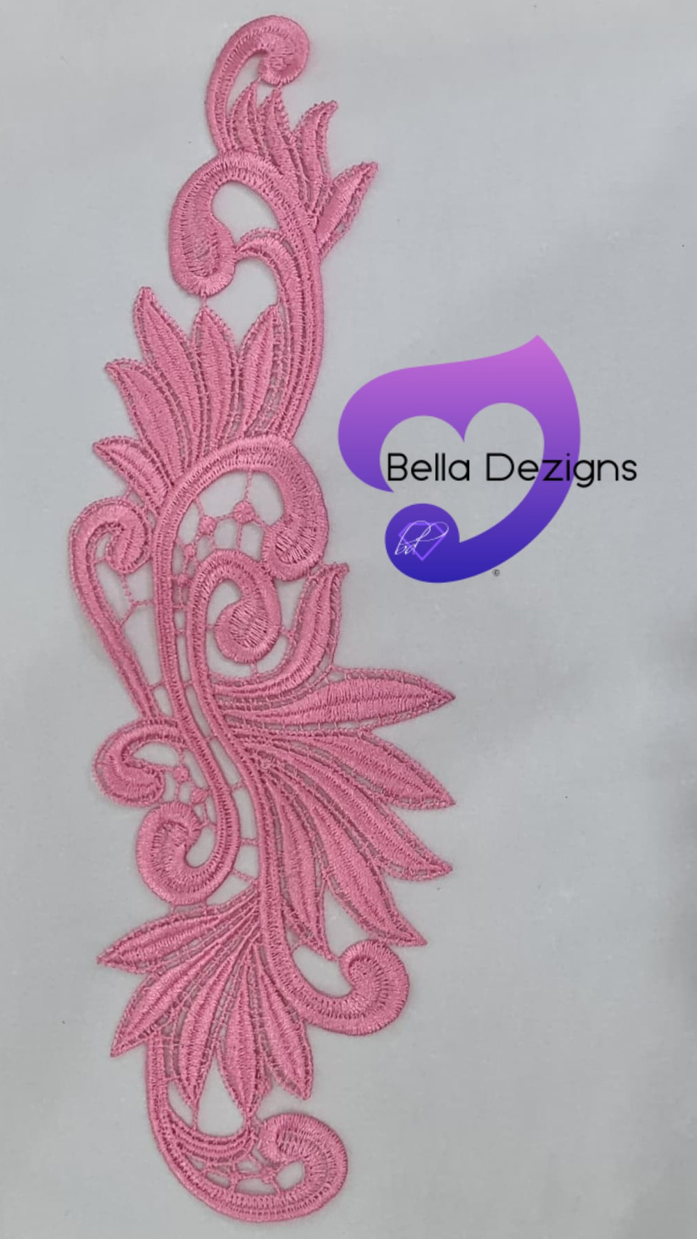 DARK PINK - Lace Applique Motif - Venise Lace (Leaves)