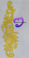 YELLOW - Lace Applique Motif - Venise Lace (Leaves)
