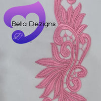 DARK PINK - Lace Applique Motif - Venise Lace (Leaves)