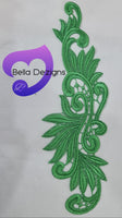 GREEN - Lace Applique Motif - Venise Lace (Leaves)
