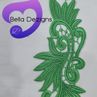 GREEN - Lace Applique Motif - Venise Lace (Leaves)