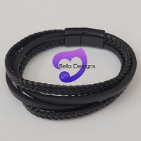 Bracelets - Leather Magnetic Clip (2 COLOURS)
