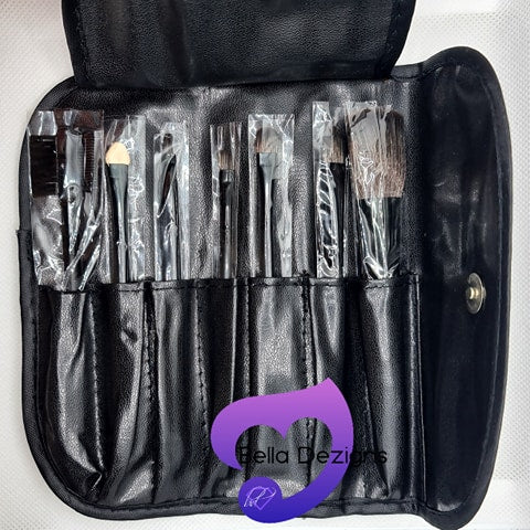 CLEARANCE! Make up Purse and Brush Set (Black) - FOLDING