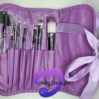 CLEARANCE! Make up Purse and Brush Set (Purple) - FOLDING