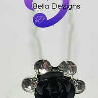 Diamante Hair Pins - METAL FLOWER