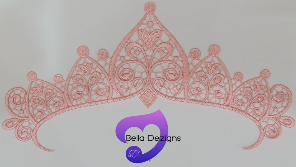 LIGHT PINK - Lace Applique Motifs - Crowns