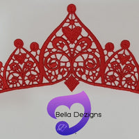 RED - Lace Applique Motifs - Crowns