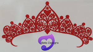 RED - Lace Applique Motifs - Crowns