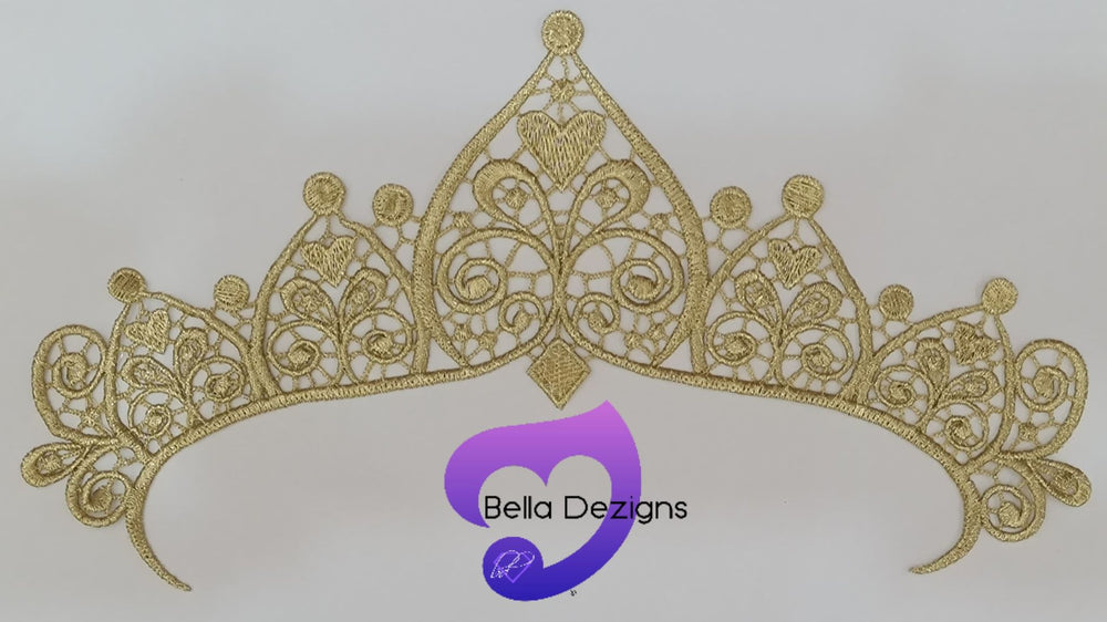 GOLD - Lace Applique Motifs - Crowns